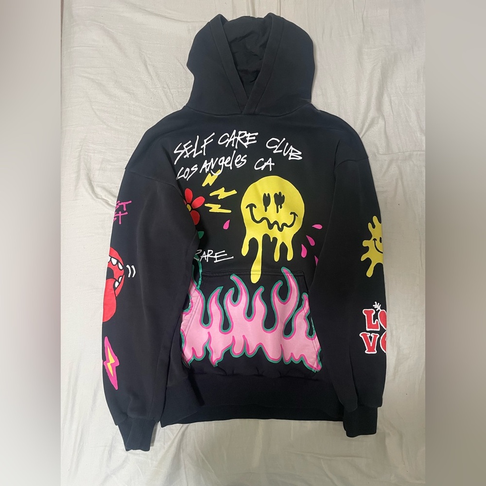 Self Care Club Graphic Hoodie - Black